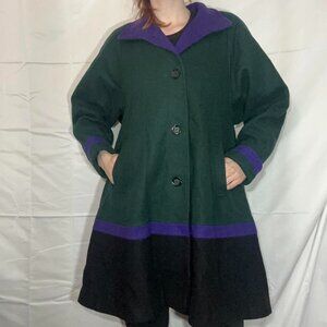 Vintage Projections Ltd long wooly peacoat size L-XL